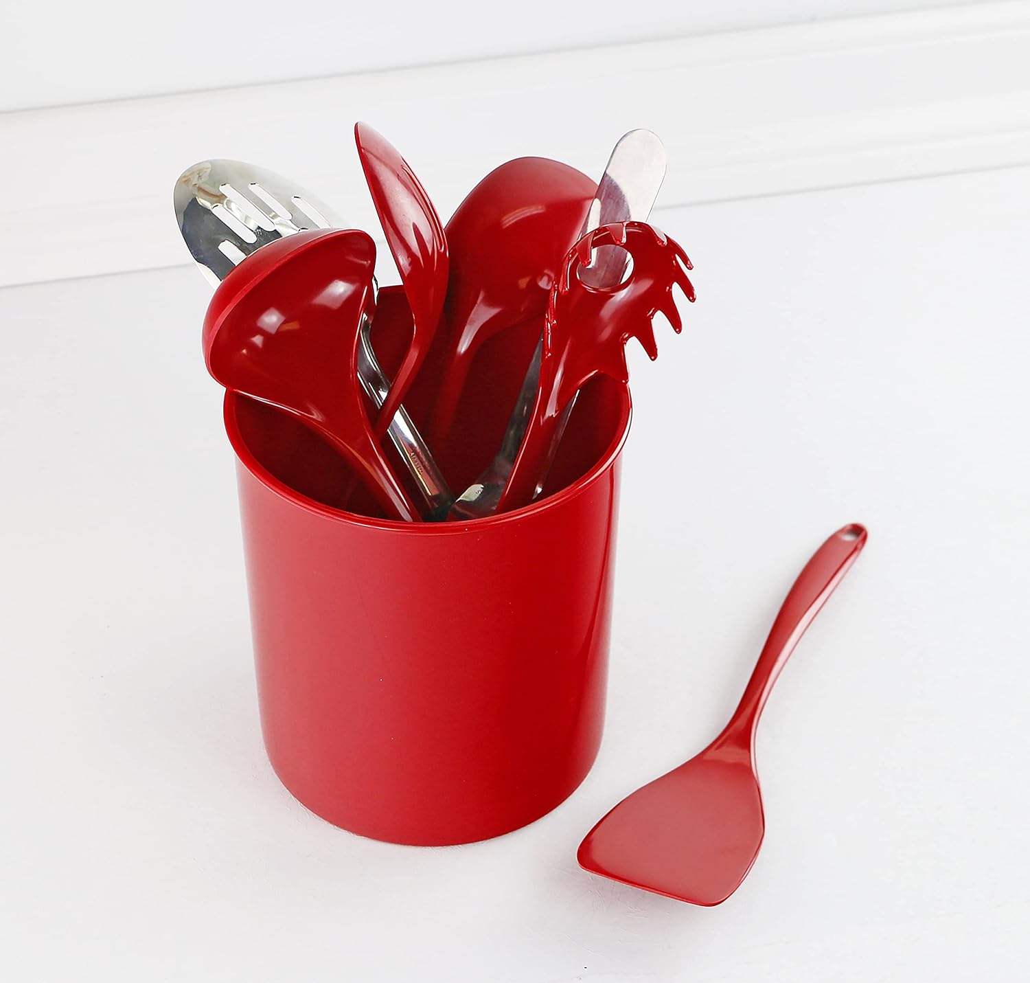 Reston Lloyd Multipurpose Utensil/Crock Holder Organize All Kinds of Utensils & Kitchen Tools, Extra Large, Red : Home & Kitchen