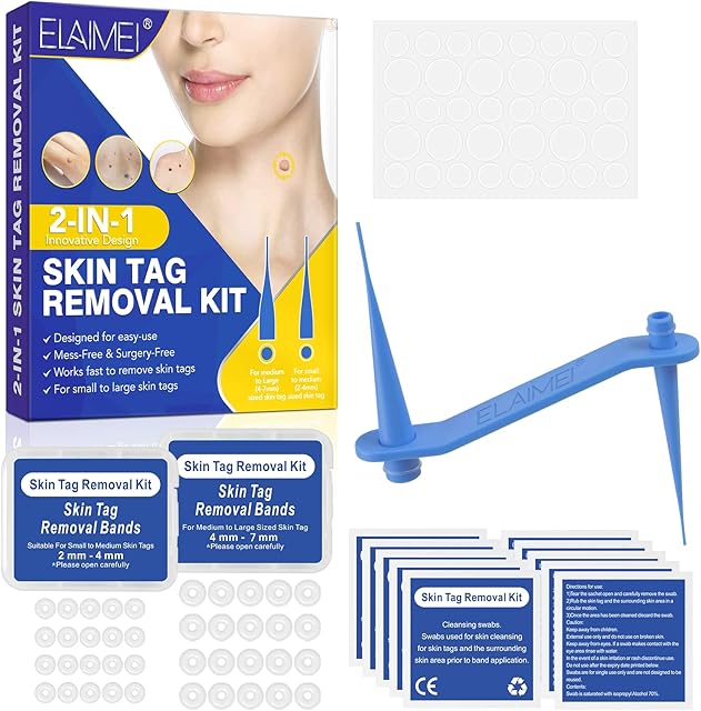Skin Tag Remover, Painless Skin Tag Removal Kit for Acne, Wart and Blackhead Remover, Suitable for Most Skin Types Advanced Formula Acne Remover Safe Painless & Fast Effective For Tags (2mm - 8mm)Blue