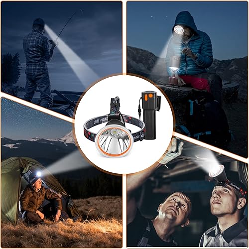 Miniatura 2 de Faro LED de alta potencia, diseño de separación, lámparas de cabeza para exteriores, impermeables y recargables, faro de larga distancia para