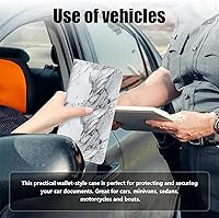 Vista 5 de Kewucn Soporte para registro y seguro de automóvil, organizador de cuero para guanteras con cierre magnético, estuche de accesorios