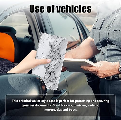 Miniatura 5 de Kewucn Soporte para registro y seguro de automóvil, organizador de cuero para guanteras con cierre magnético, estuche de accesorios