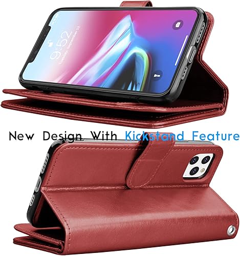 Miniatura 4 de Tekcoo Funda tipo cartera para iPhone 11 Pro  iPhone11 Pro (5.8 pulgadas) 2019 Funda de lujo para tarjetas de crédito en efectivo con ranuras para