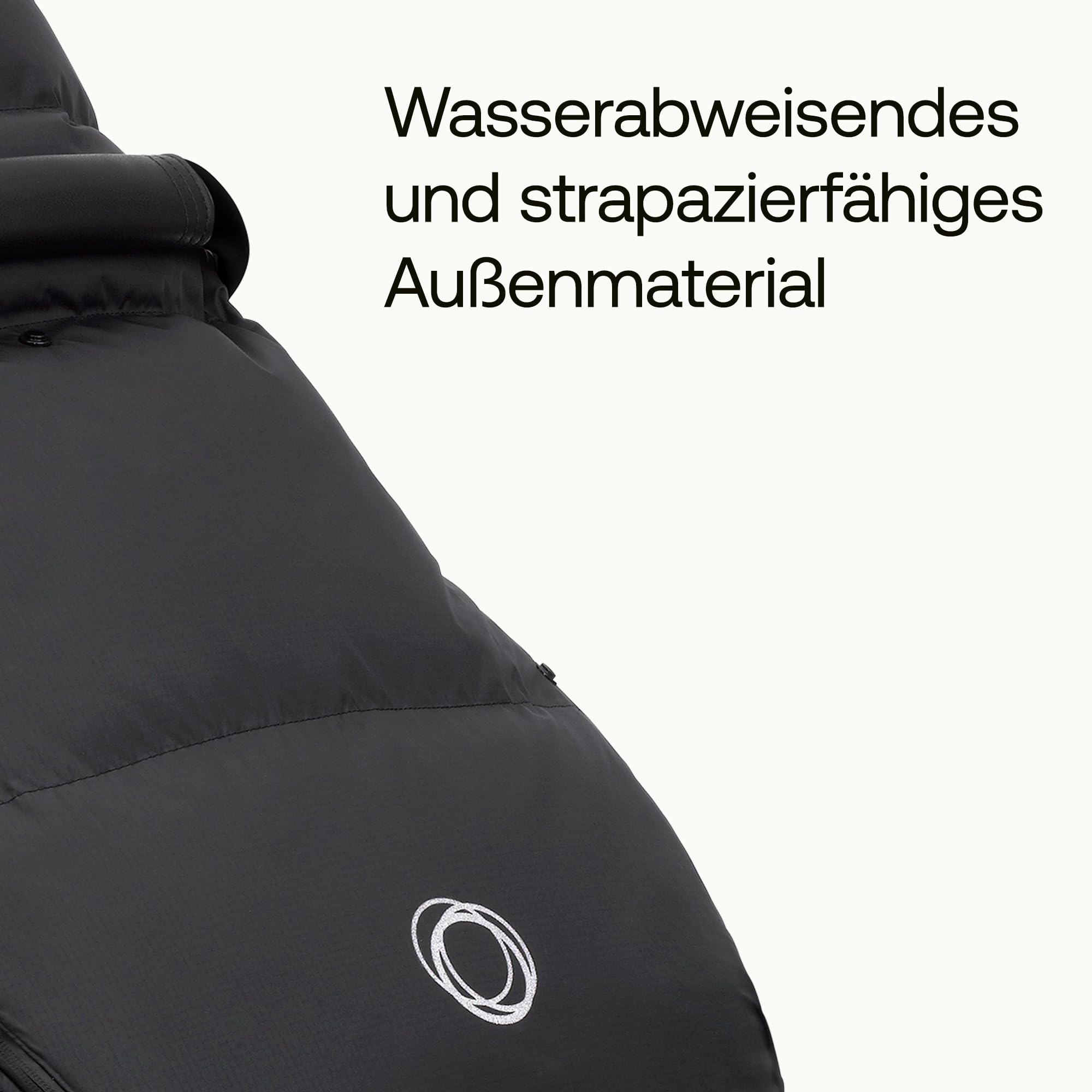 Bugaboo Performance Winter Fußsack für die kalte Jahreszeit, unverzichtbares Kinderwagen-Zubehör mit Kapuze und Zwei-Wege-Reißverschluss, Fußwärmer in Midnight Black
