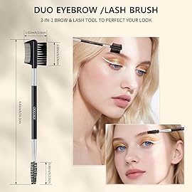 docolor 3 Head Eyebrow Eyelash Shaper Eyelash Comb Double Head Brush Makeup Grooming Tool cosmetic with 3 Different Spoolie Brushes for Separating Lashes, Grooming and Shaping Brow
