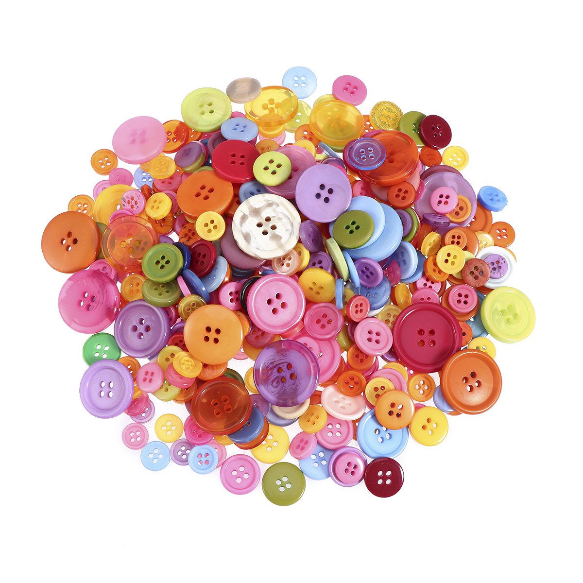 Supvox Round Resin Mixed Buttons with 2 and 4 Holes for Sewing Crafts Projects 600pcs