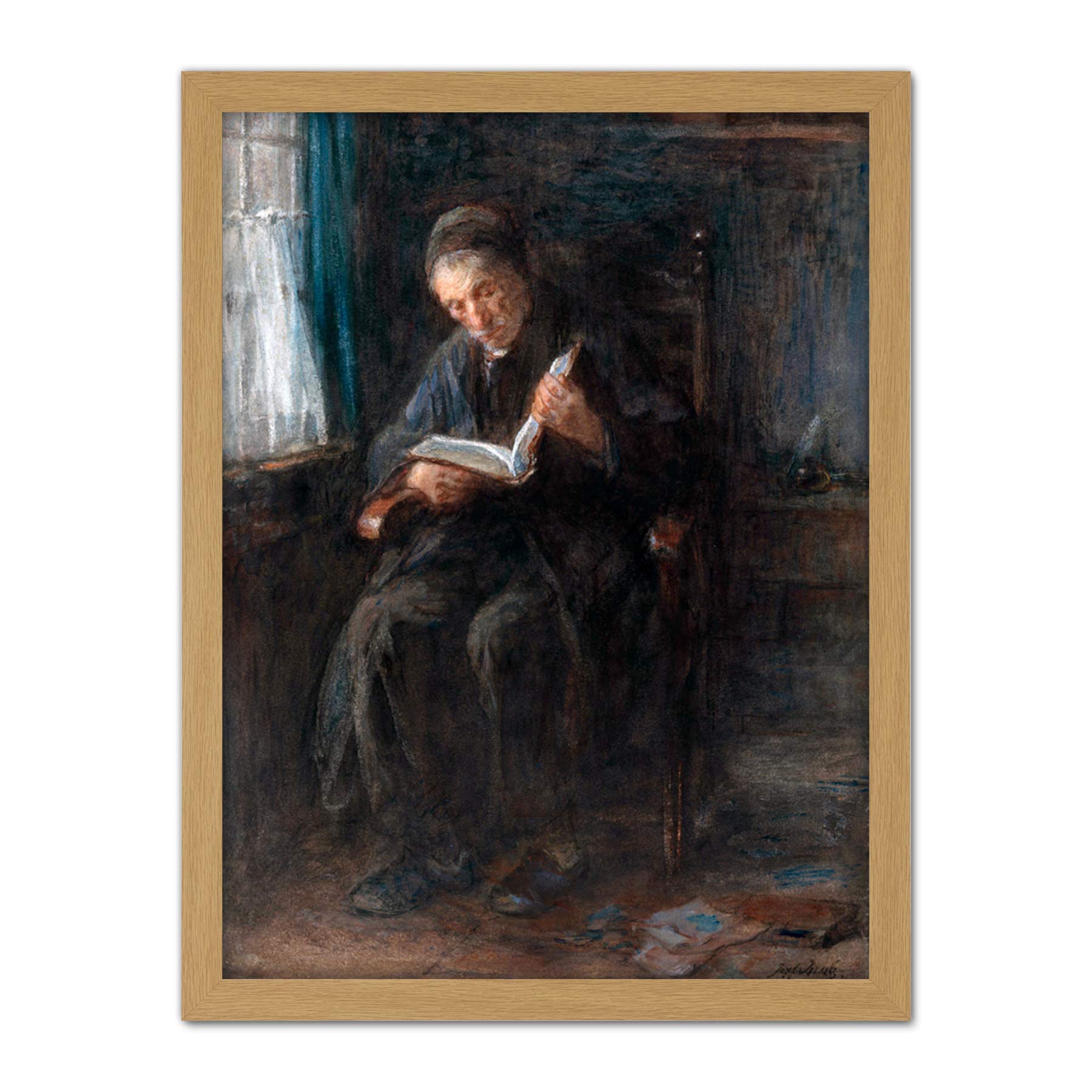 Artery8 Jozef Israels The Rabbi Religion Painting Artwork Framed Wall Art Print 18X24 Inch