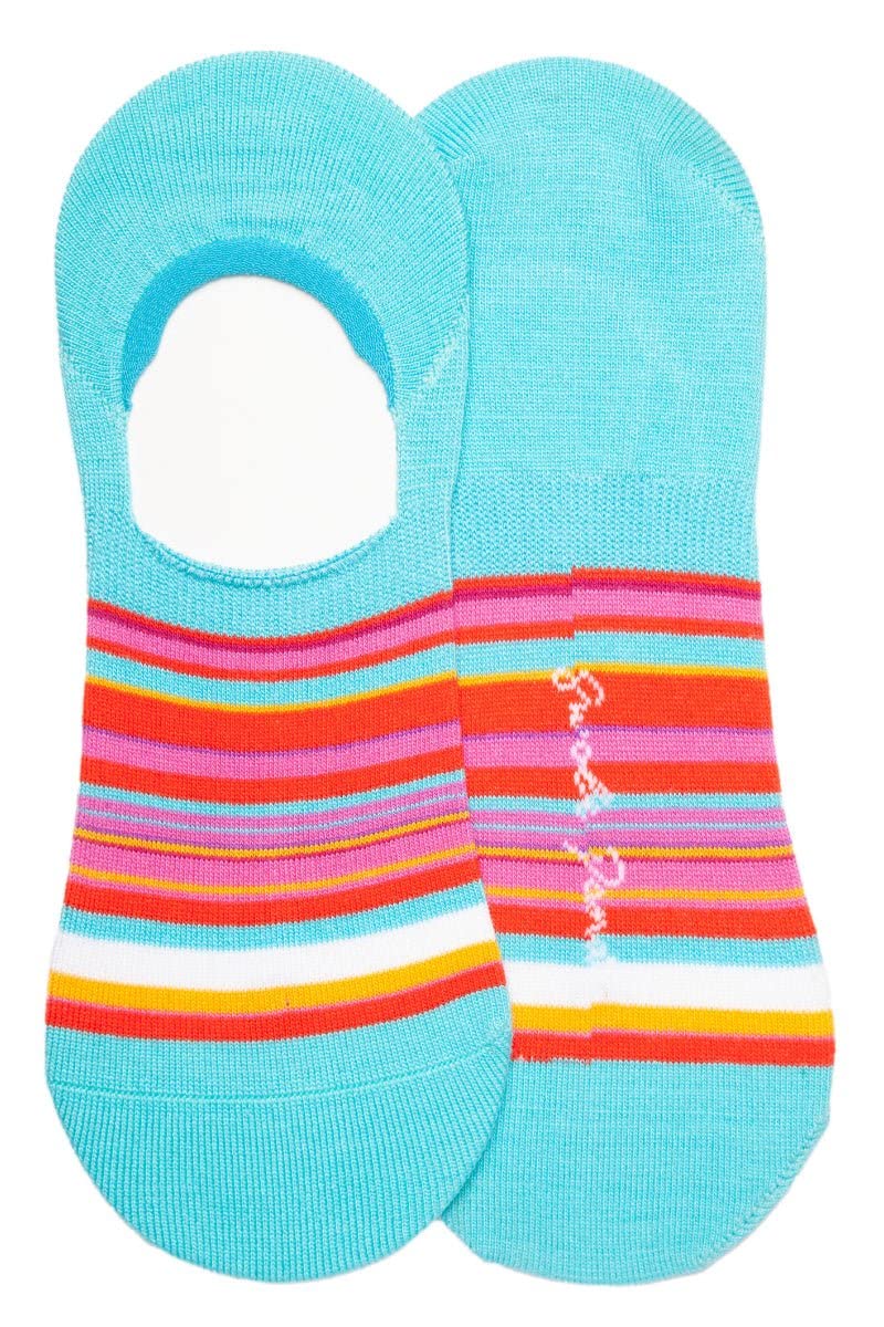 Swole Panda Men's Multi Coloured Bamboo Socks Uk7-11 - Narrow Pink Striped No Show Socks