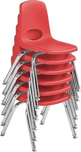 Miniatura 322 de Factory Direct Partners 10355-BL Silla escolar apilable de 10 pulgadas, asiento apilable para estudiantes con patas de acero cromado y rodamientos