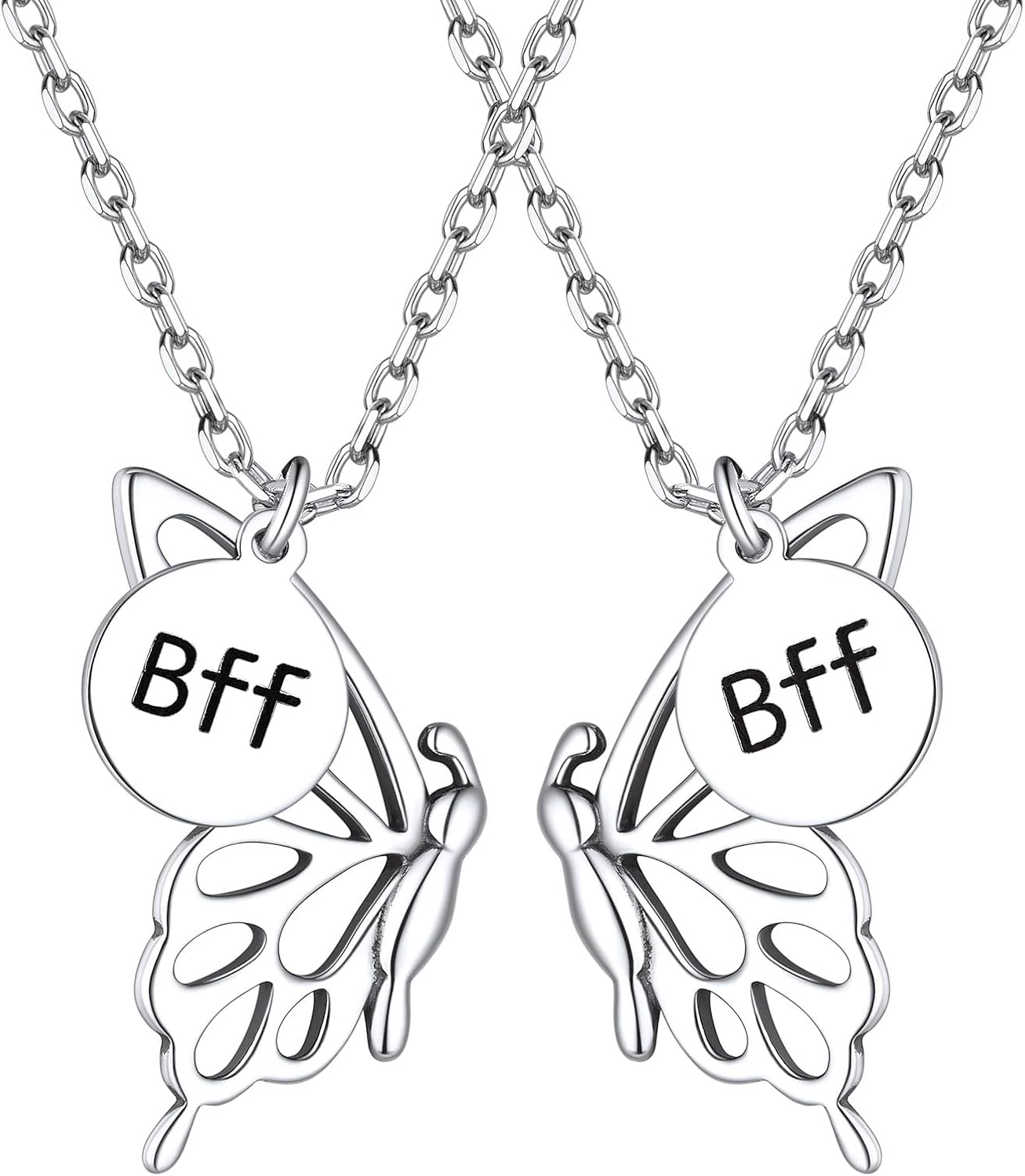 Zibuyu Necklace for Girls featuring Heart-Shaped BFF Panda Pendants | 2 Pcs Friendship Gift main image 1