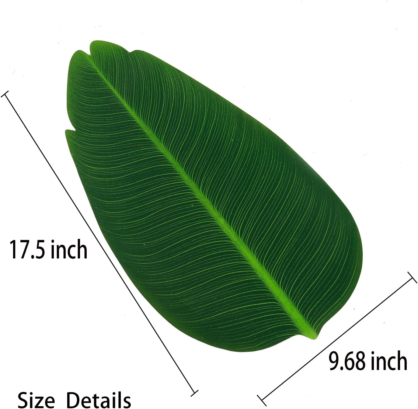 Fake Banana Leaves,Artifical Leaf Placemats for Hawaiian Party Jungle Adventure Theme Party Decor Table Runner Centerpieces (10, 17.5 * 9.68")