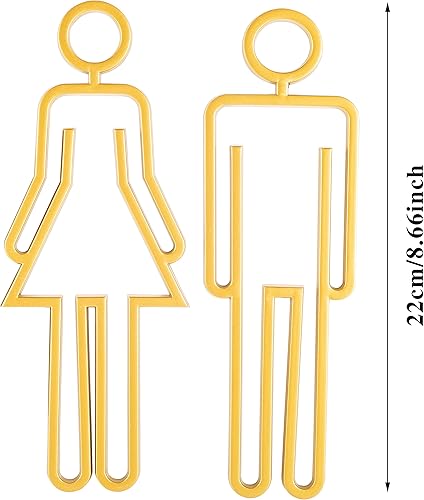 Miniatura 2 de Letrero de baño acrílico con respaldo adhesivo para hombres y mujeres, letreros de puerta de baño, letreros de baño para negocios, señalización de