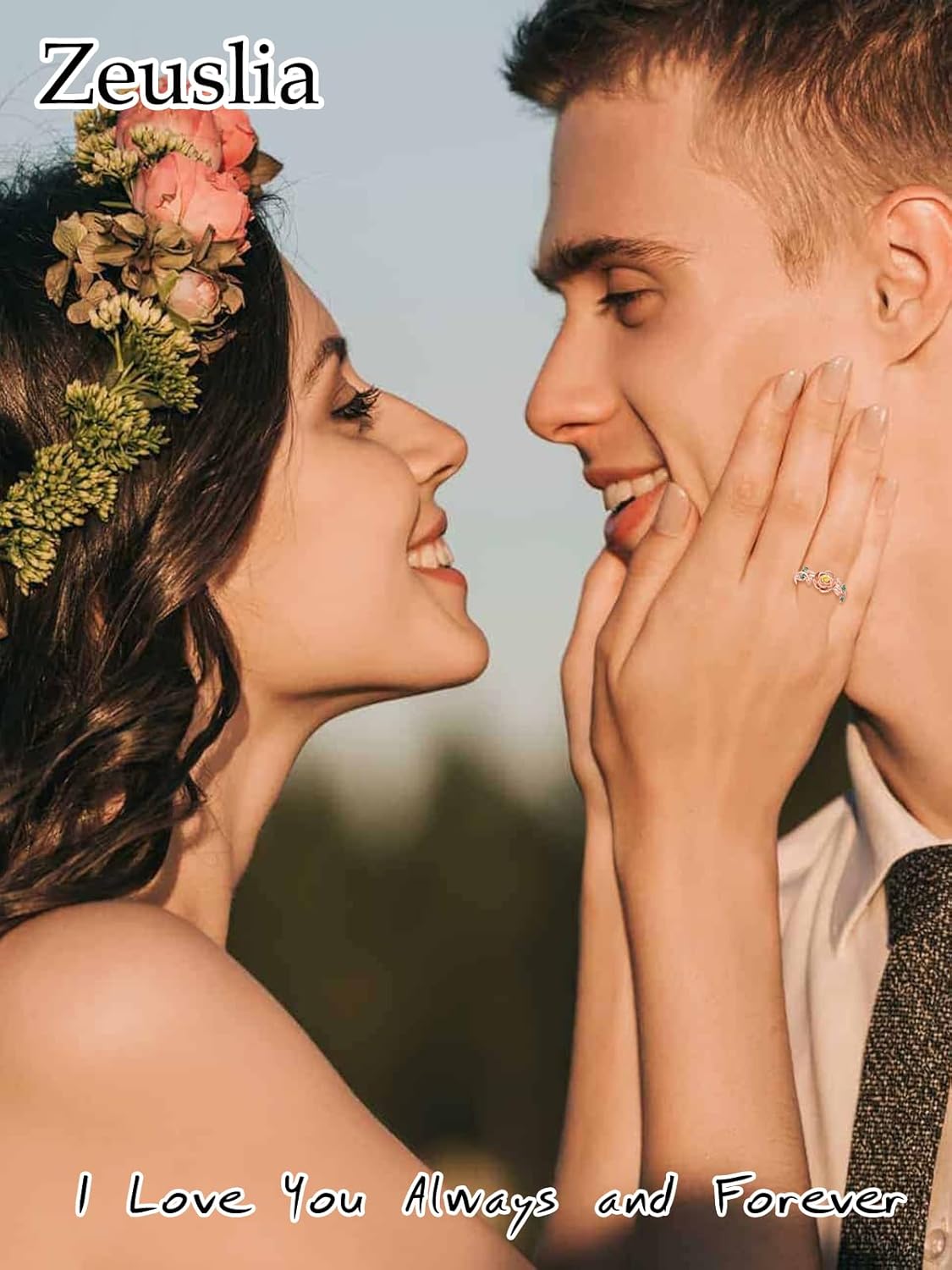 November Birthstone Jewelry Citrine Ring Sterling Silver Rose Rings for Women Rose Gold Flower Rings Adjustable Rose Ring Jewelry Gifts for Women - Image 5