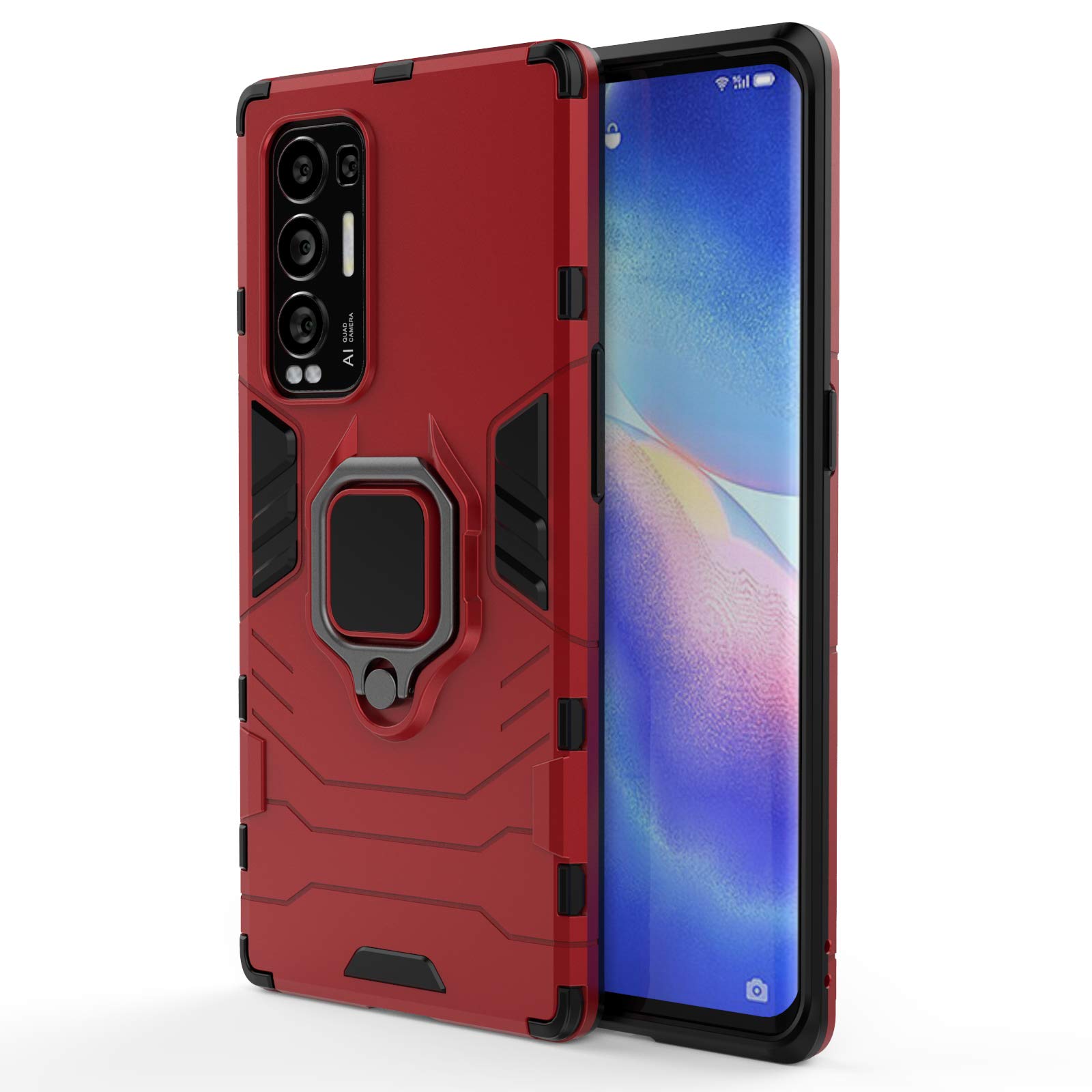 Schutzhülle Für Oppo Find X3 Pro/X3 – Mit 360° Drehbarem Ständer, Militärischer Schutz, Magnetisch