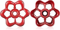 Dreyoo 2-Pack Red Outdoor Faucet Handles - 16-Point Broach 0.43" Stem, LASCO 01-5105 Compatible, Fits 3/8" Sillcock Valves