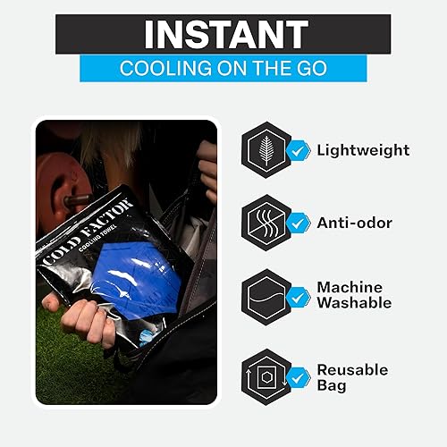 Miniatura 4 de COLD FACTOR Toallas refrescantes para deportes, envolturas refrescantes para el cuello, toalla fría para correr, entrenar y uso al aire libre, con