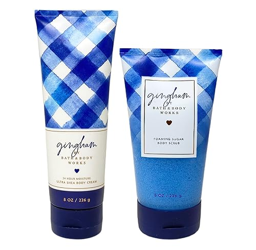 Bath & Body Works Paquete de 2 piezas Gingham - Crema corporal y exfoliante corporal - Tamaño completo