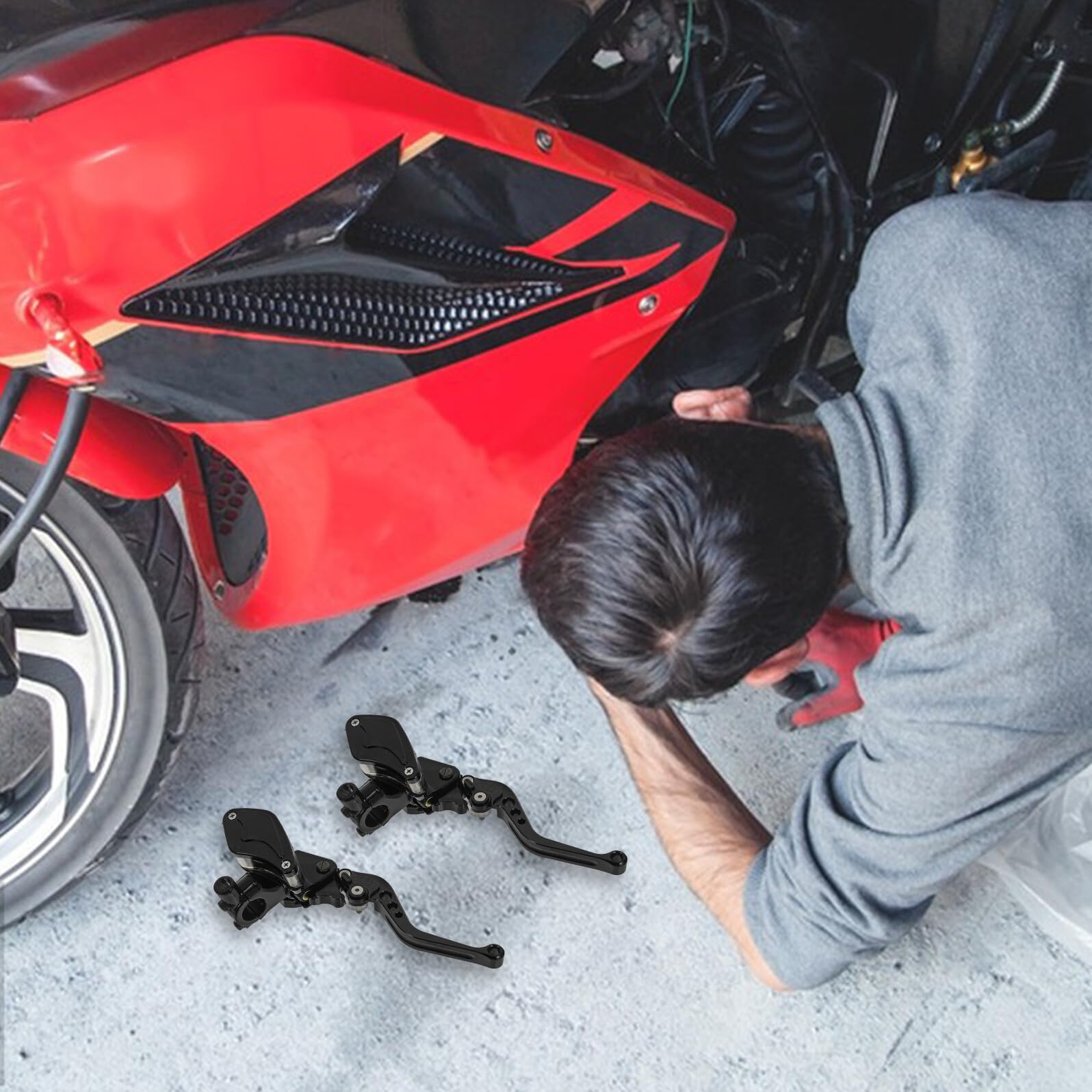 Vaschetta Olio Freno Moto in Alluminio Nero 22mm Cnc per Impianto Freno Stabile e Installazione Facile Accessori Moto