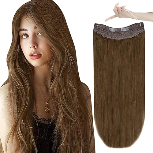 Easyouth - Extensiones de cabello humano estilo halo con alambre