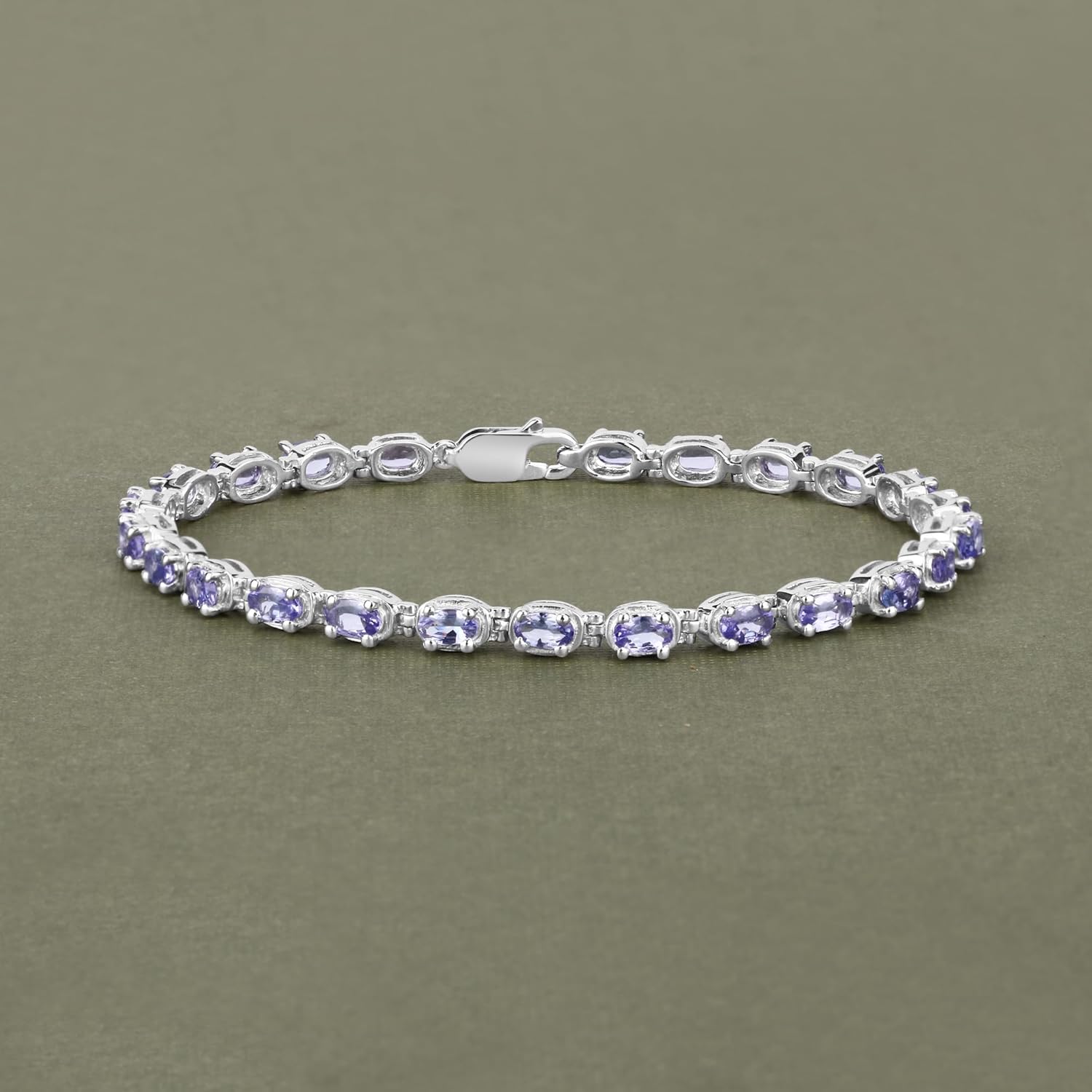 Tanzanite Bracelet, Natural Tanzanite Oval Tennis Bracelet in .925 Sterling Silver, December Birthstone Bracelet, Gifts for Her