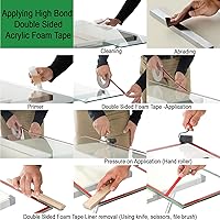 Vista 2 de Cinta de doble cara, cinta de montaje resistente, 33 pies x 0.4 pulgadas, cinta adhesiva de espuma de calidad 3M para decoración de automóviles