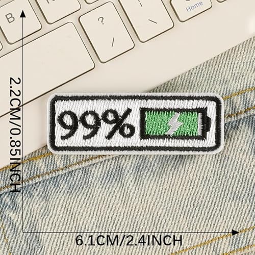 NOIAFZY Emblema tático bordado com logotipo de carga 99% 4 peças com 1% de design de bateria para ja