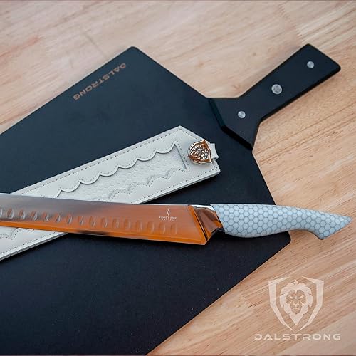 Miniatura 7 de Dalstrong Cuchillo de rebanar - 12 pulgadas - Serie Frost Fire - Acero 10Cr15CoMoV de alto cromo - Cuchillo de tallar con acabado de chorro de arena