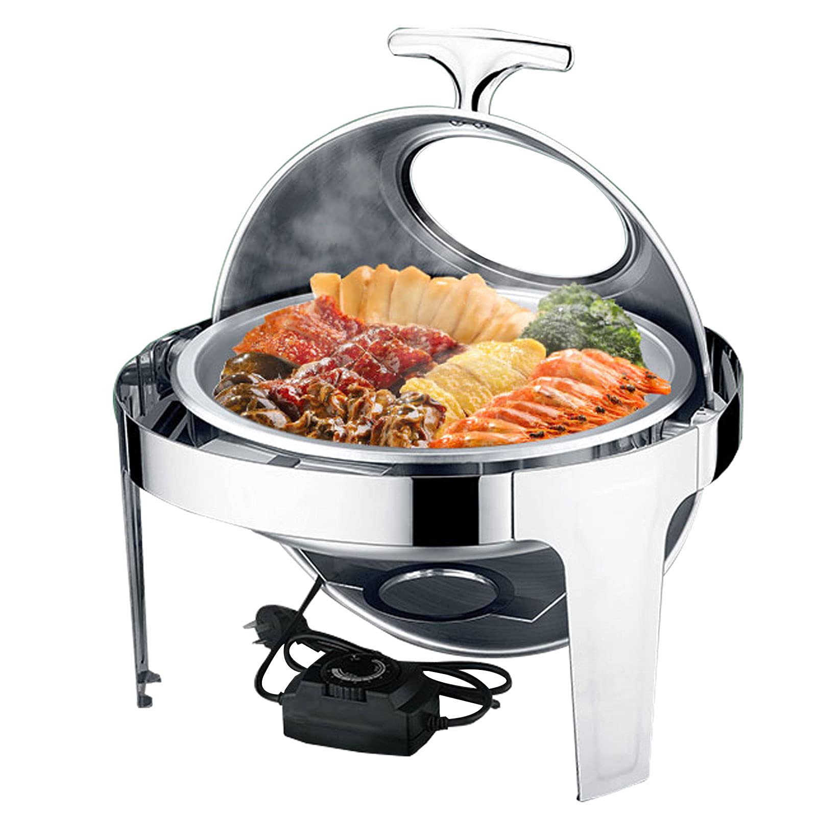 Calentador Calentador de Comida para Buffet, Calientaplatos ​eléctrico Servidor de Buffet 6L Chafing Dish, Calentadores de Comida y de Platos para Bufé Mantener la Comida Fresca y Deliciosa
