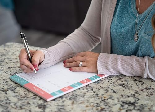 Miniatura 7 de Agenda diaria – Agenda 2025 sin fecha y lista de tareas – Organizador magnético de lista de tareas semanales verde azulado/naranja y bloc de notas