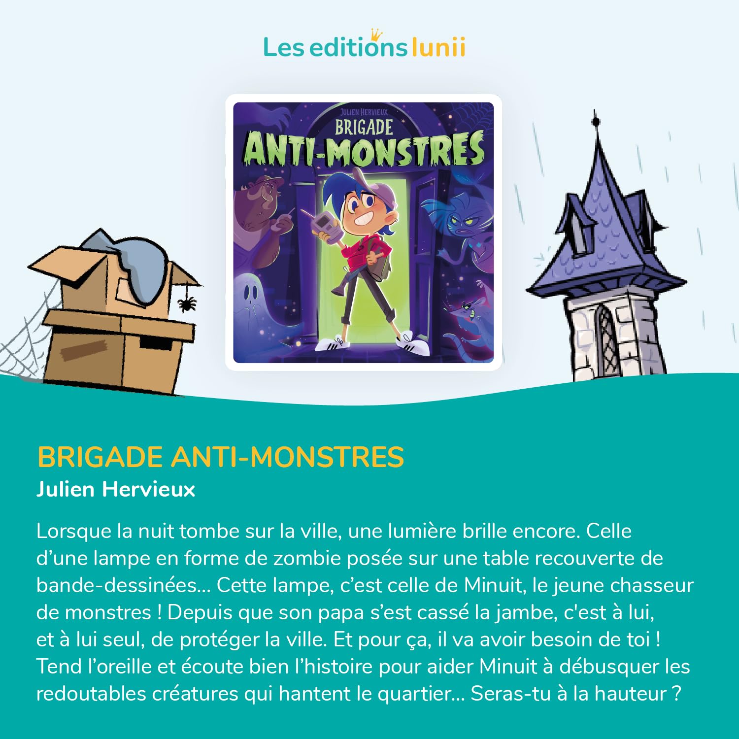 Lunii Brigade Anti-Monstres Livre Audio interactif français durée 1h58 dès 7 Ans Ma Fabrique à Histoires FLAM