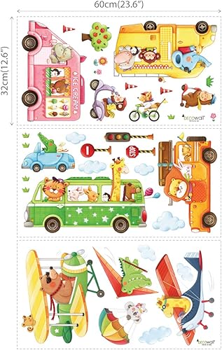 Miniatura 5 de Decowall dat-1806p1506C Animal transporta y biplanos con ala pegatinas de pared niños pegatinas de pared Adhesivos de pared despegar y pegar