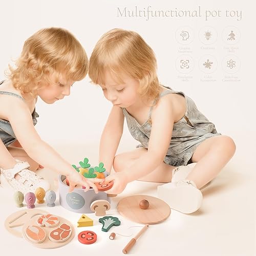 Miniatura 5 de Juguetes Montessori para bebés, 4 en 1, clasificación de formas a juego, juguetes educativos de desarrollo, multifuncionales, accesorios de cocina,