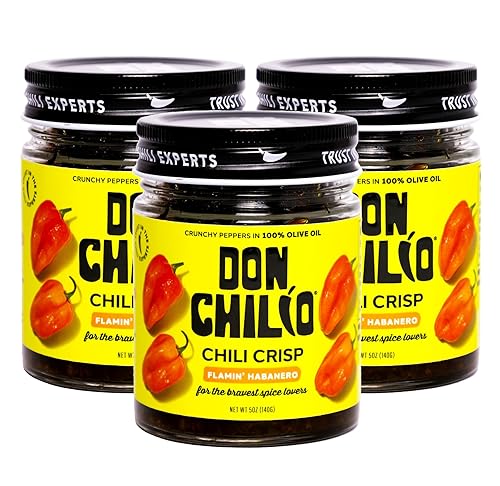 Miniatura 16 de Don Chilio Salsa picante de habanero mexicano, 5 oz. – Chiles habaneros crujientes y fritos en aceite de oliva 100% sazonado – Apto para keto