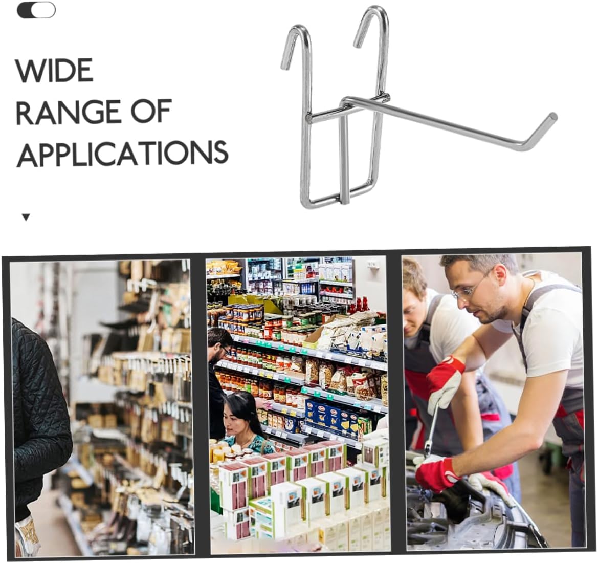 40pcs Wall Panel Hooks Display Hangers for Retail and Garage Organization Versatile Utility Brackets for Snacks and Items Easy to Move