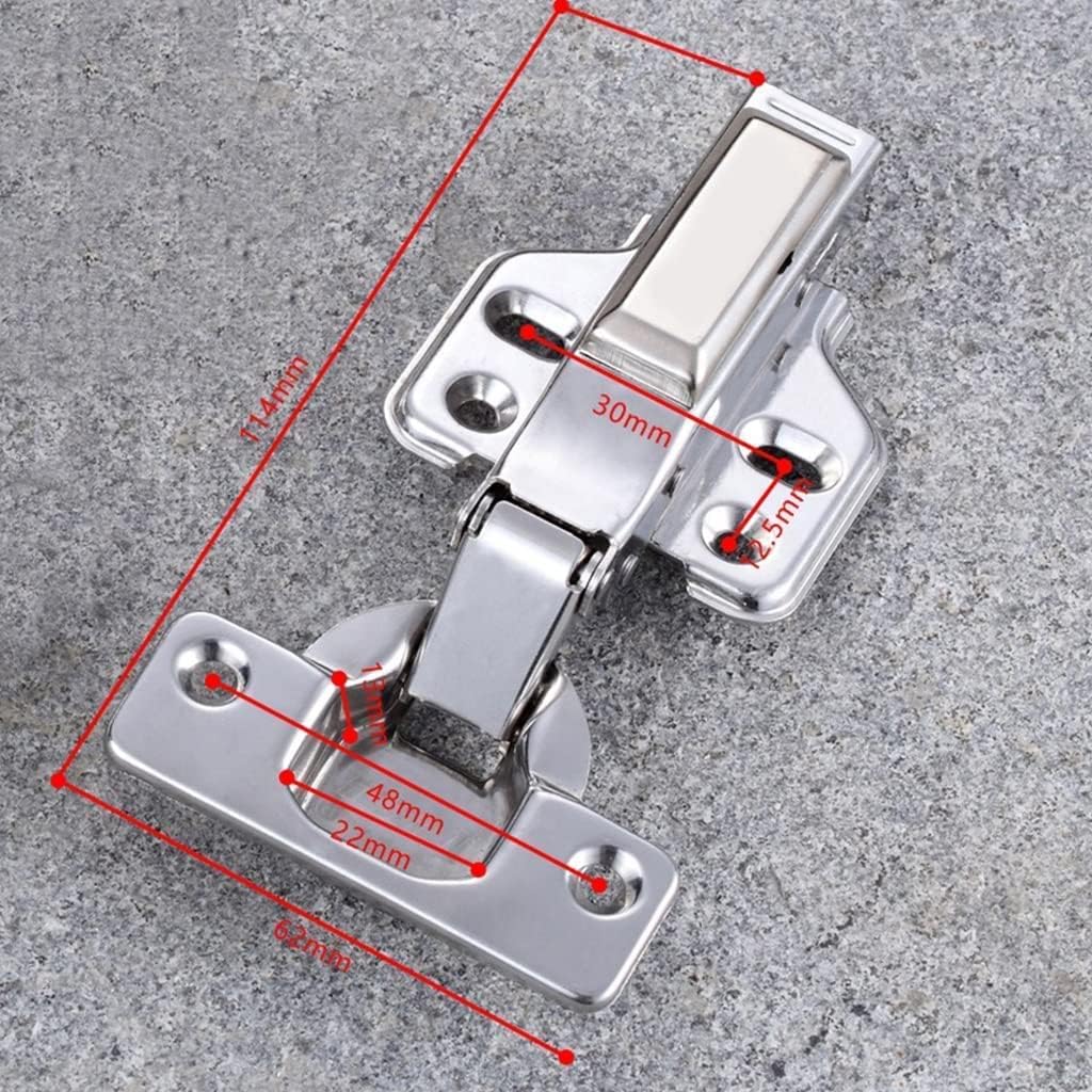 Hinge, Metal,Steel Ball Bearing Door Hinge, Detachable Hinge,4PCS Cabinet Hinge, 304 Stainless Steel Hydraulic Furniture Door Hinges, Copper Core Cupboard Damper Buffer Soft Close Hinges (Color : Em