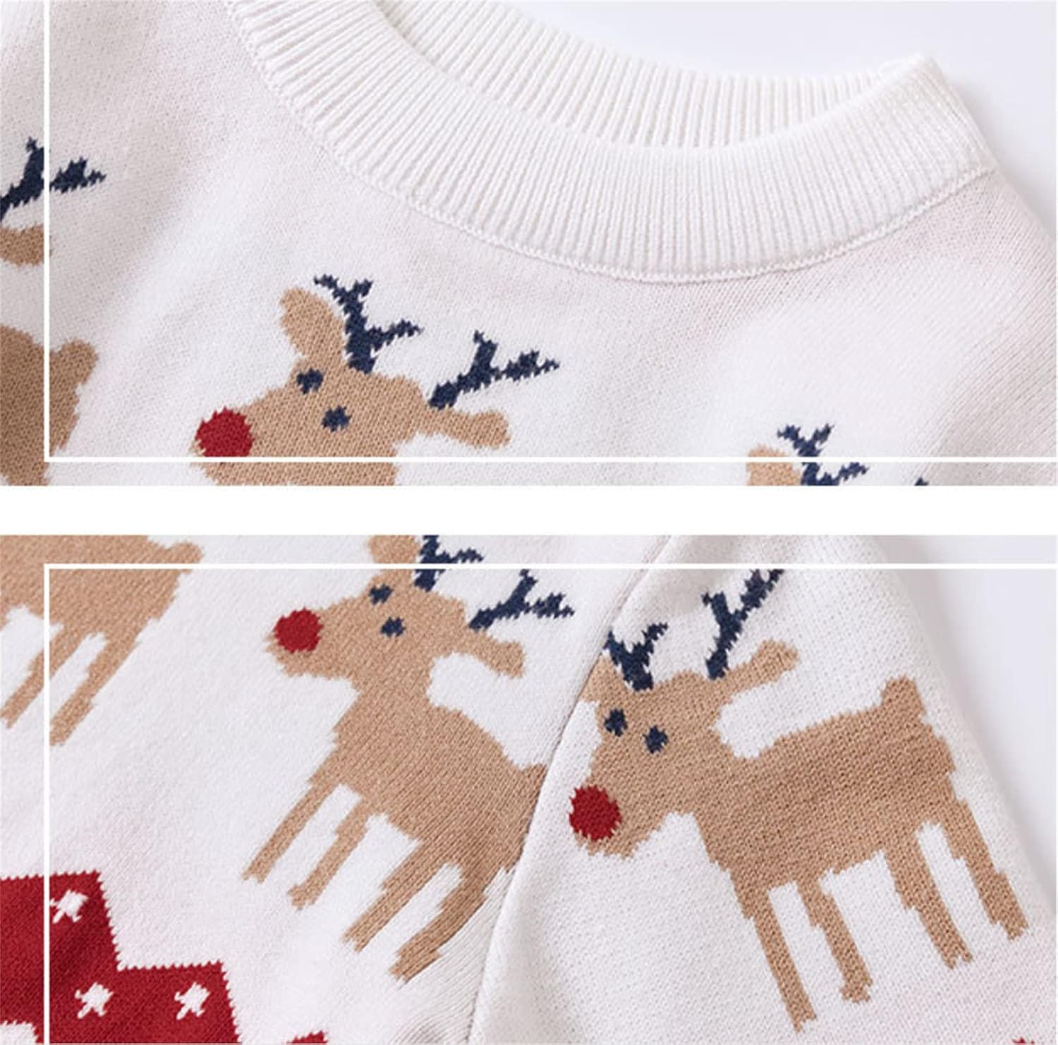 HILEELANG Toddler Boy Girl Christmas Sweater Pullover Reindeer Elk Snowman Sweatshirts Tops - Image 2