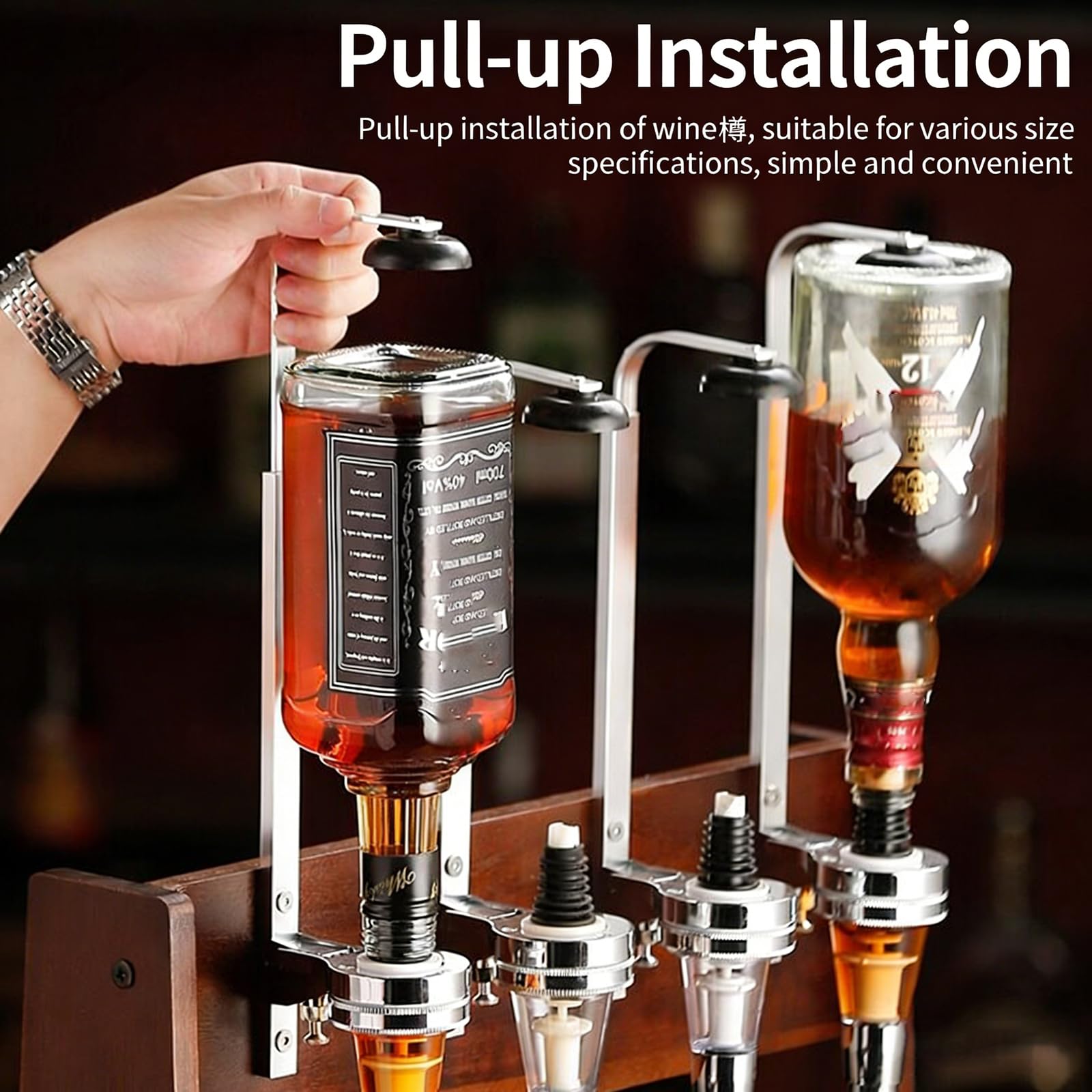 Dispensador de licor con vasos de chupito medidos, dispensador automático de bebidas de escritorio para el hogar, pub o bar de cocina