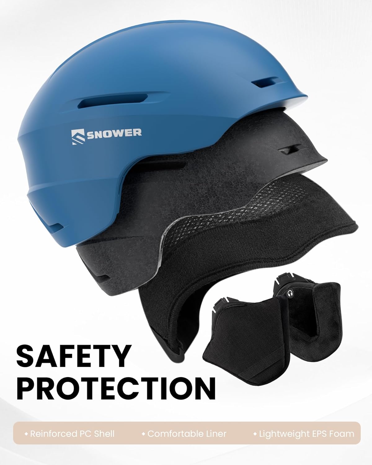 SNOWER Ski Helmet with Goggles, 2-in-1 Snowboard Helmet and Visor Goggles Combo - Adjustable Fit & Ventilation System - Snow Helmets for Men&Women