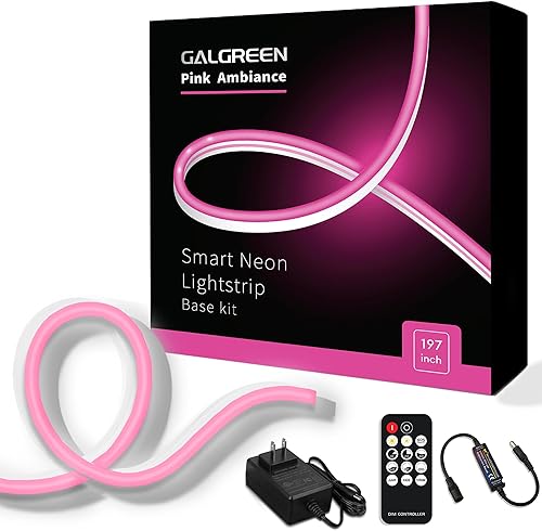 Miniatura 15 de Tiras de luces LED inteligentes de neón, luces de cuerda WiFi RGB+IC para interiores con control remoto, luces de tira LED impermeables y flexibles