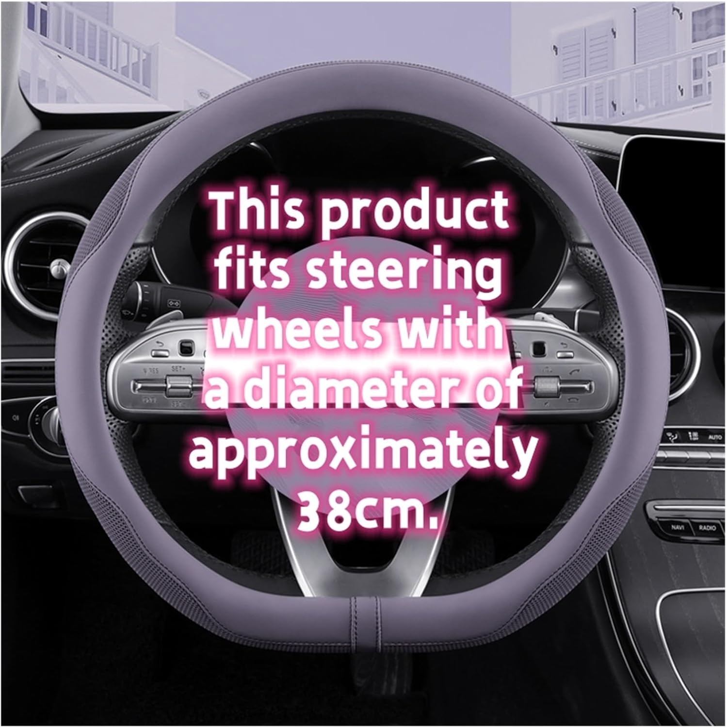 Car Steering Wheel Cover for D Type Car Steering Wheel Cover Ice Silk Car Decoration Comfortable Feeling Easy Grip (Color : 2#)