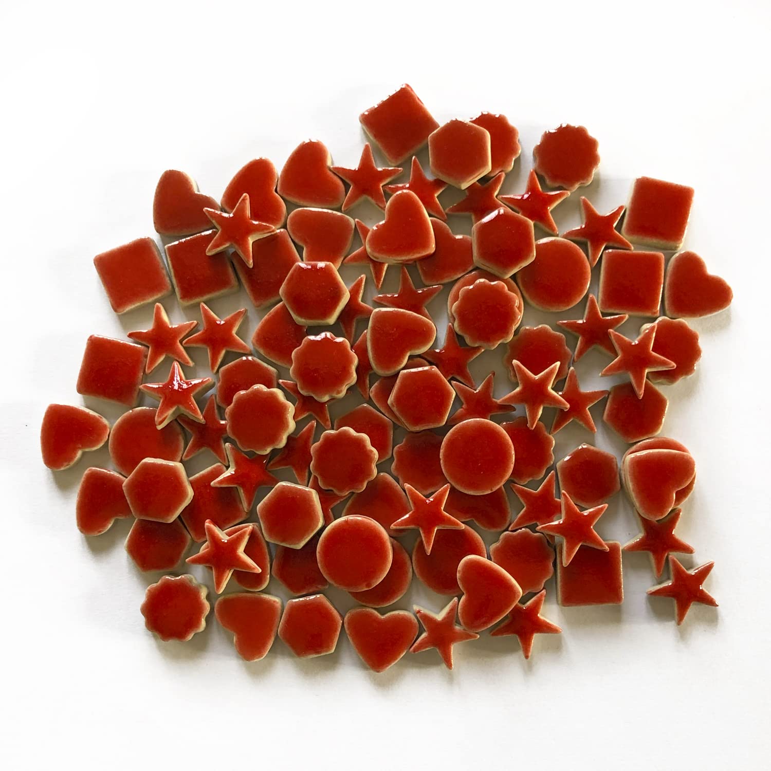 Sai Mosaic Art Ceramic 15mm Mixed Shape Red-picture-16