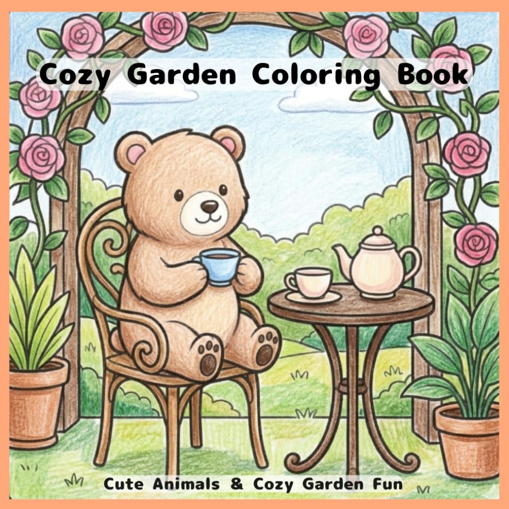 Cozy Garden Coloring Book: Cute Animals, Peaceful Gardens, and Relaxing Spaces (Cozy Coloring Collection)