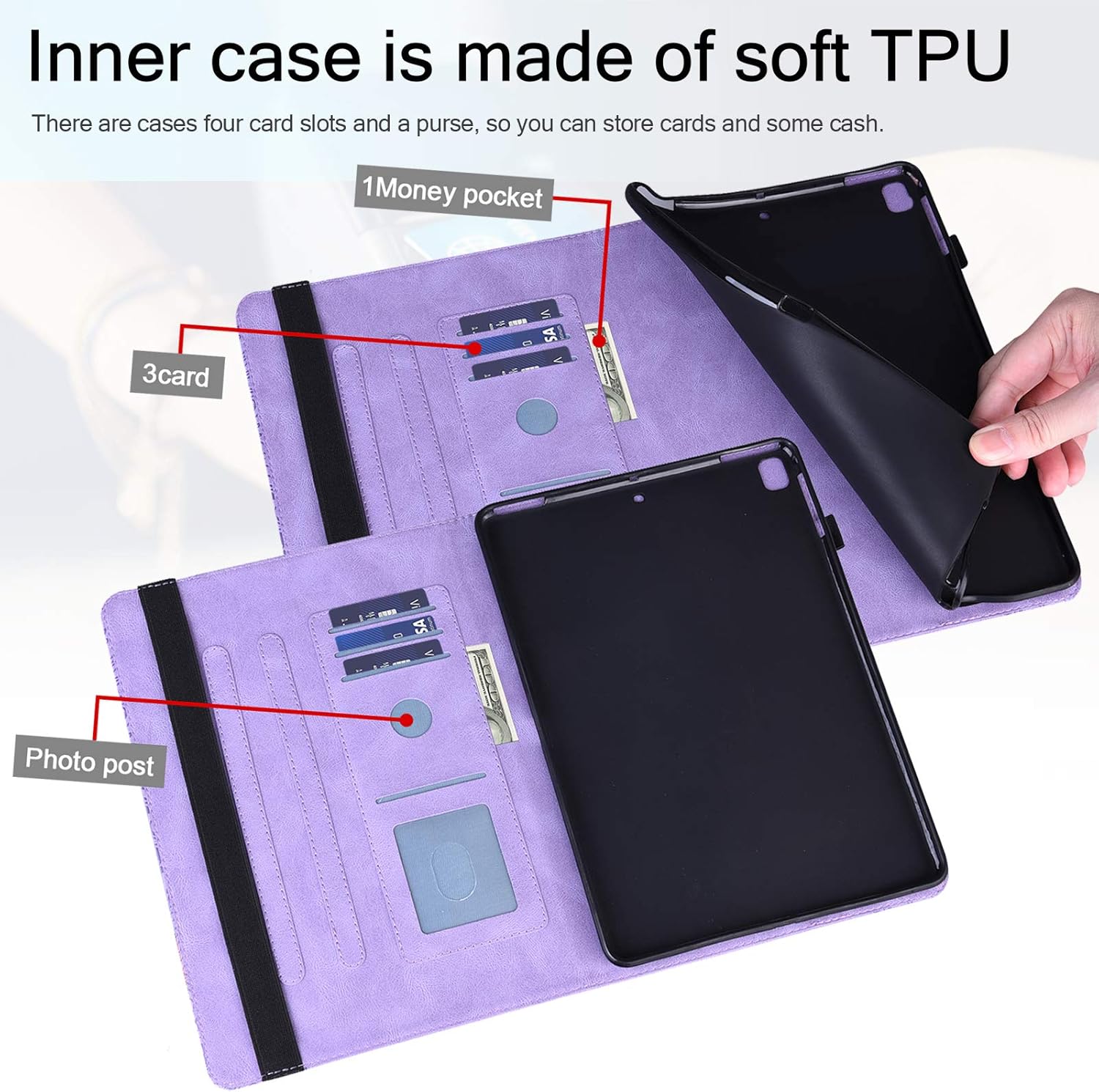 Dteck Case for All-New Fire HD 10 9th/7th/5th Generation (2019/2017/2015),Peacock Flower Premium Leather Folio Smart Stand Wallet Shockproof Cover with Auto Wake/Sleep for Fire HD 10.1" Tablet,Purple