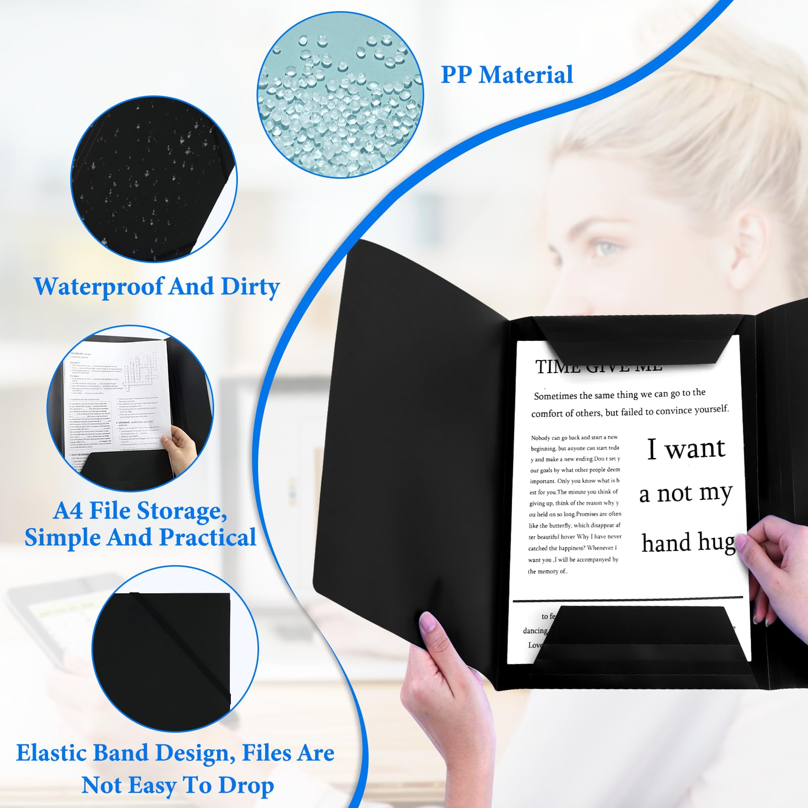 15 Cartelle Sospese A4 Con Linguette - 5 Colori Per Organizzazione Documenti - Per Ufficio, Scuola O Casa