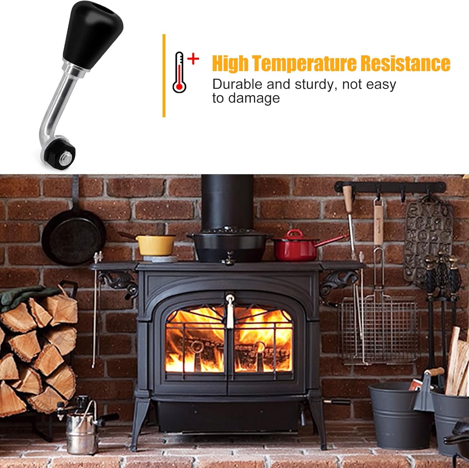 Criditpid 30002775 Griddle Handle for Vermont Castings Wood Stoves Parts, Door Handle for Vermont Castings Defiant Encore 0028 2140 2190, Defiant 1975 1979, Encore 1450 2040 2044 2550 CAT-C Wood Stove