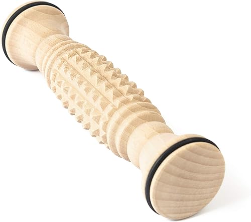 Miniatura 4 de tuuli Accesorios - Masajeador de pies de madera, rodillo muscular ranurado, ayuda a aliviar la tensión muscular, apoya la circulación sanguínea,