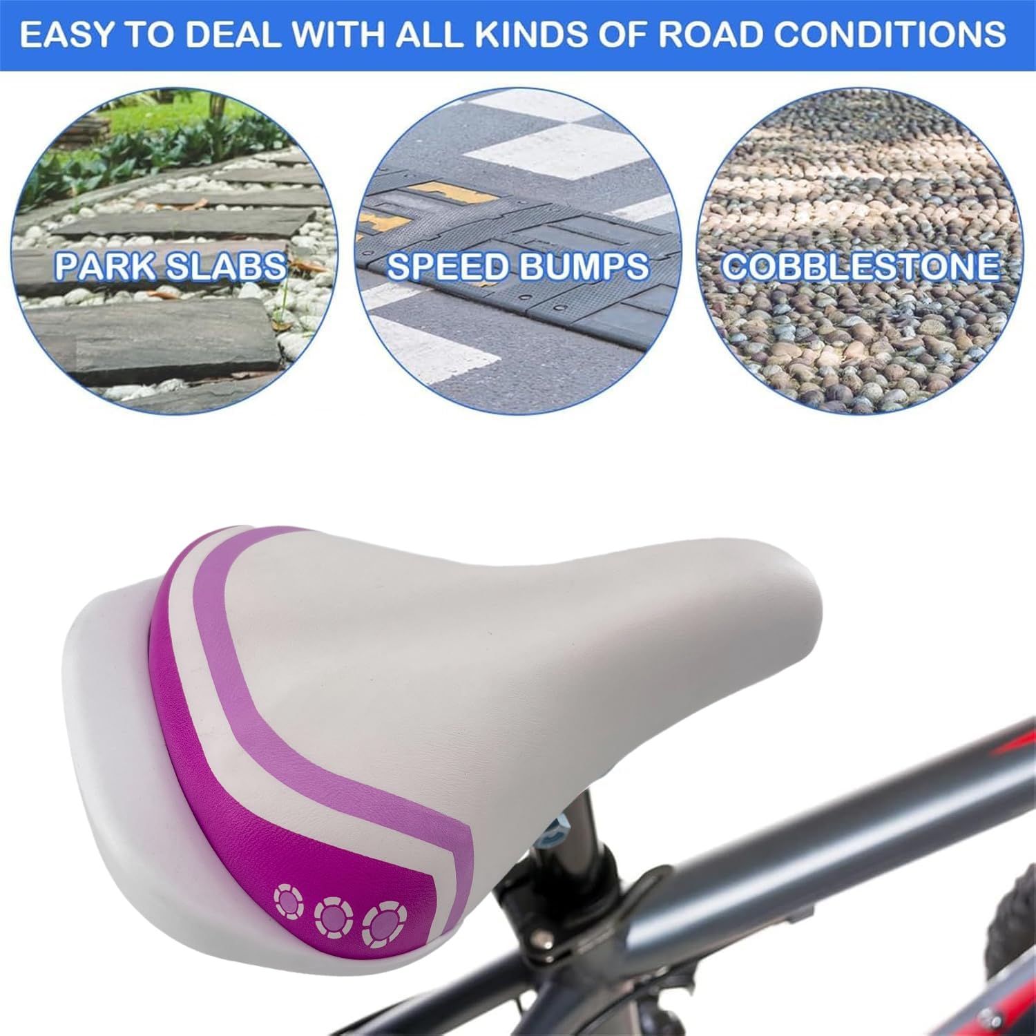 Sella larga per bicicletta per bambini 12 14 16 18 pollici, comoda sella di ricambio per bici da ragazza, adatta per reggisella da 22,2 mm, accessori per bicicletta per bambini