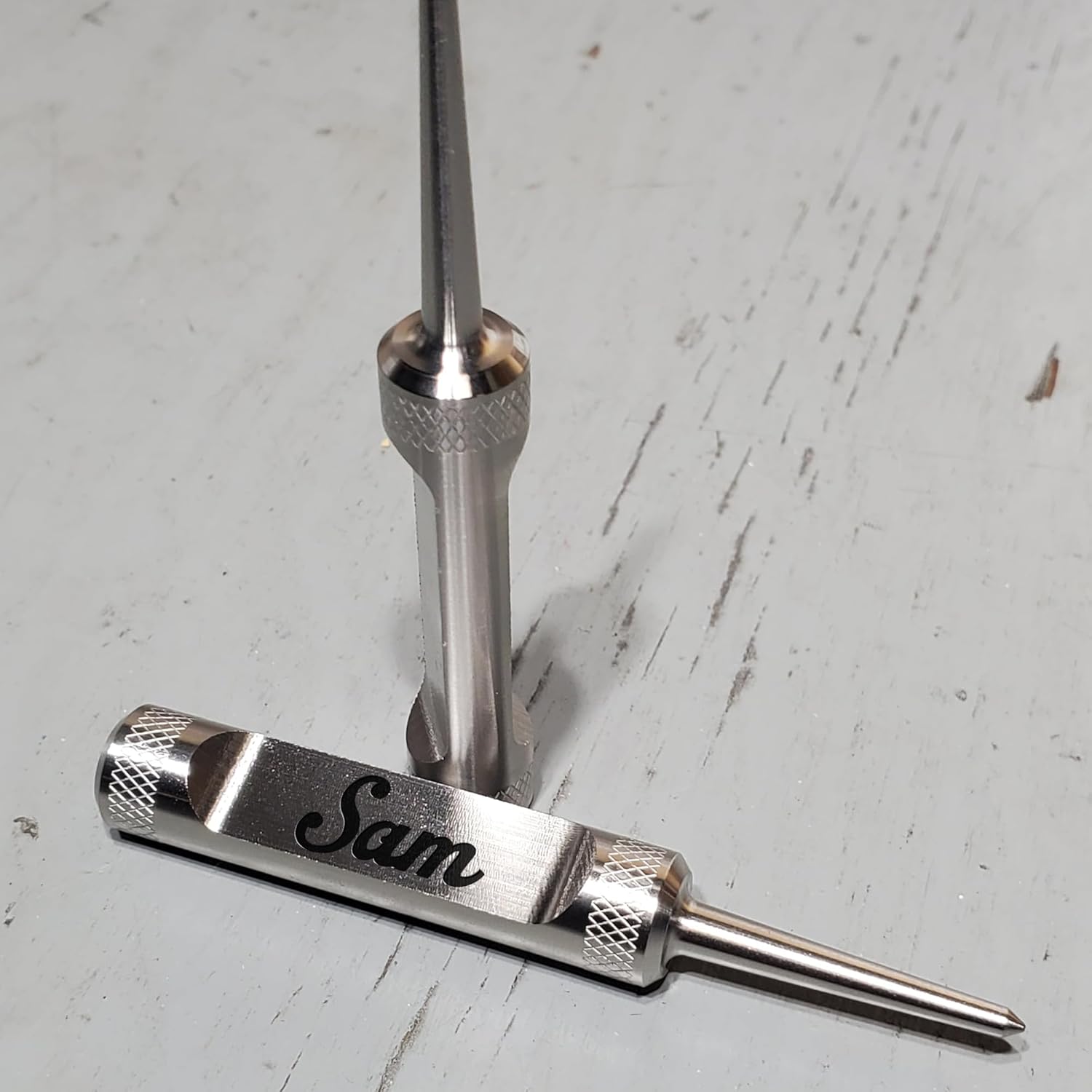 Custom Text Engraved Golf Divot Tool - Personalized Text Name Initials Stainless Steel Silver Gold Brass Golfing Single Prong Fork Tools - Customizable Laser Etched Words