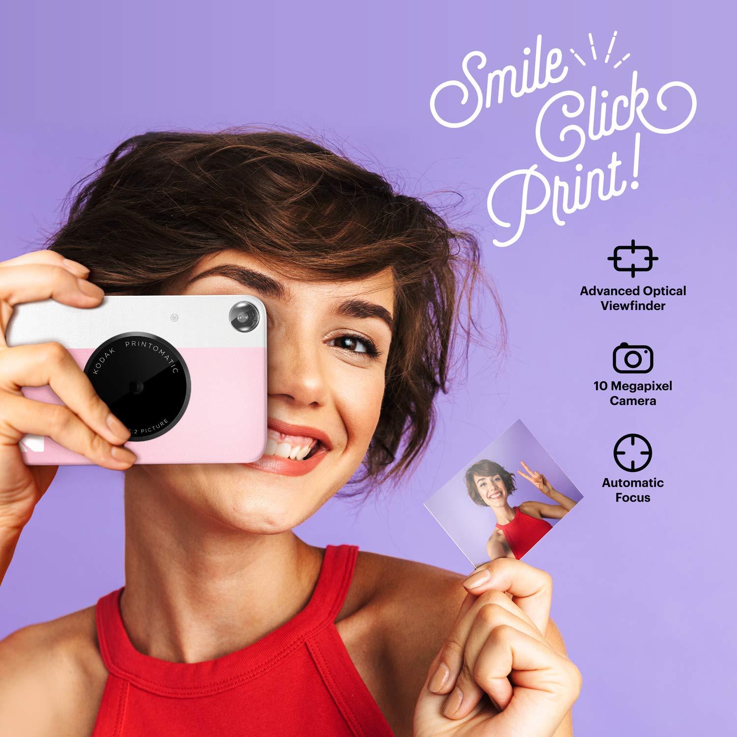 Kodak Printomatic Fotocamera istantanea (Rosa) Starter kit con borsa a tracolla