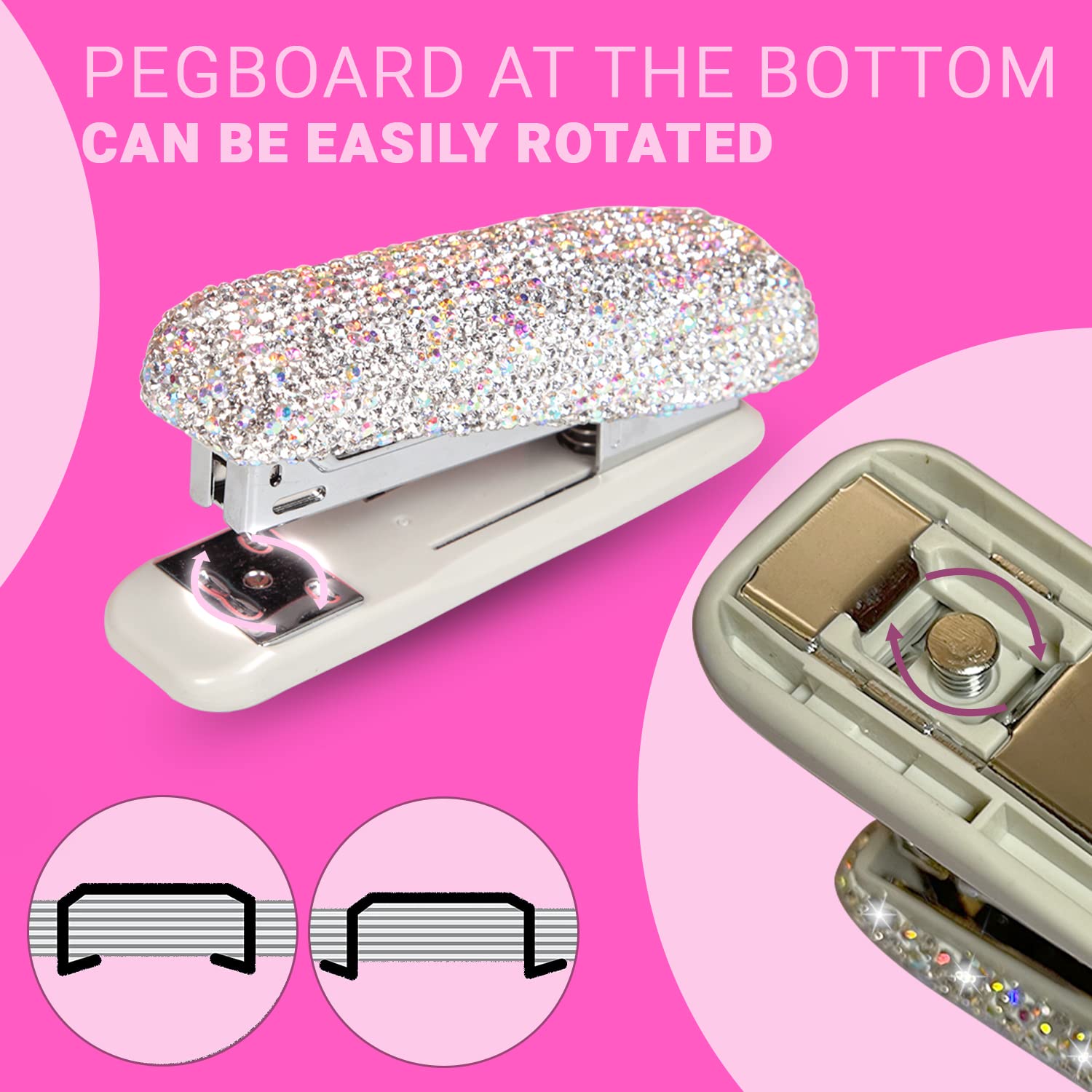 Red Rhinestone Stapler Snapklik.com : TISHAA Bling Crystal Dazzling Rhinestone Full Size ...