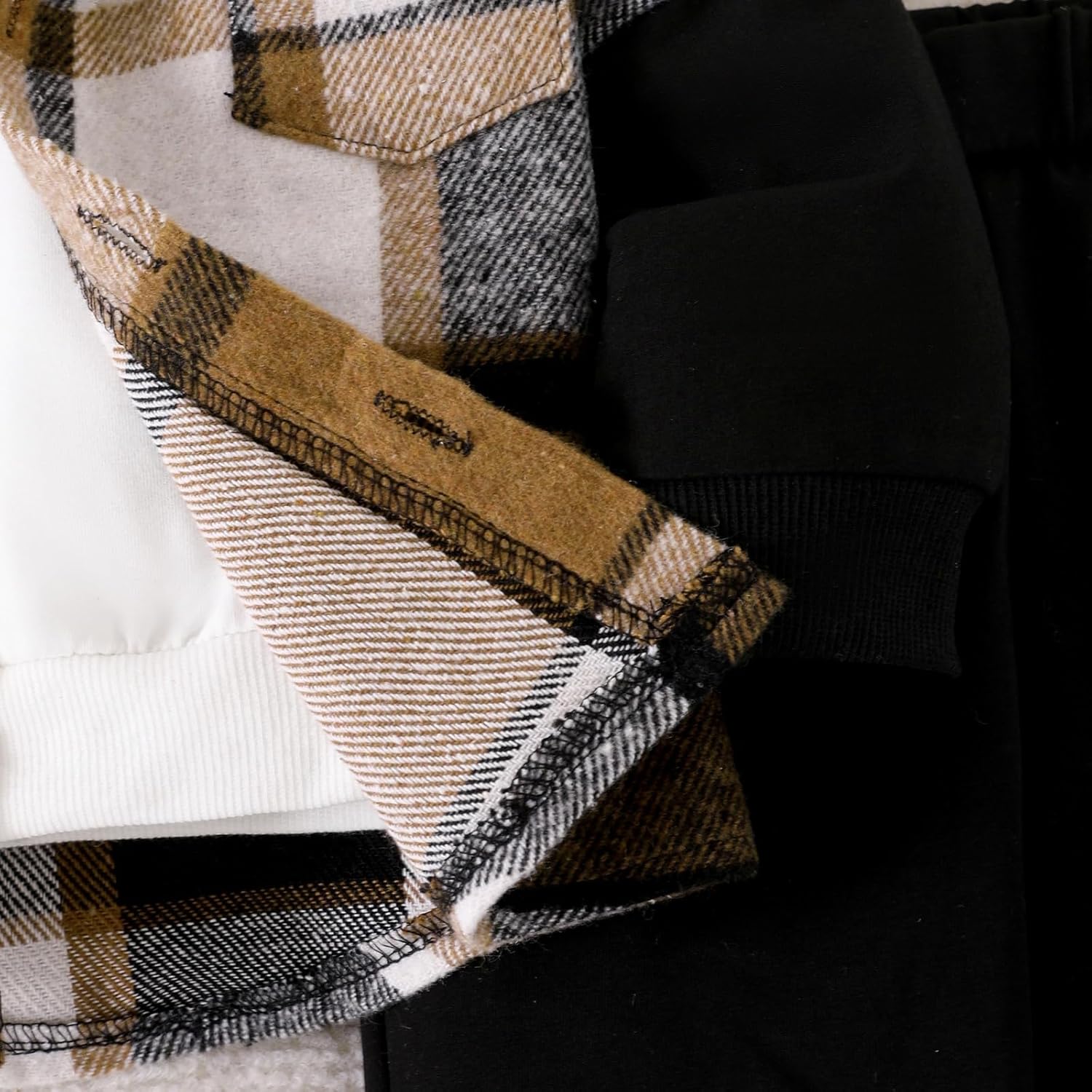 Toddler Baby Boys Clothes 2Pcs Fall Winter Outfits Sweatsuit Button Plaid Shirt Hoodie Ripped Pants 12M-5T - Image 9